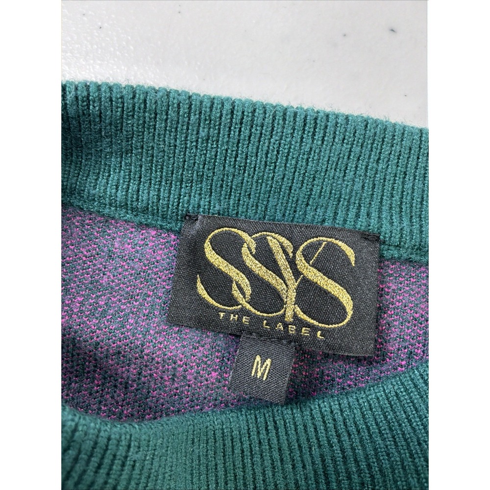 SSYS The Label Womens "Joy" Sweater Crew Neck Christmas Green Holiday Sz M Cozy - Picture 3 of 7
